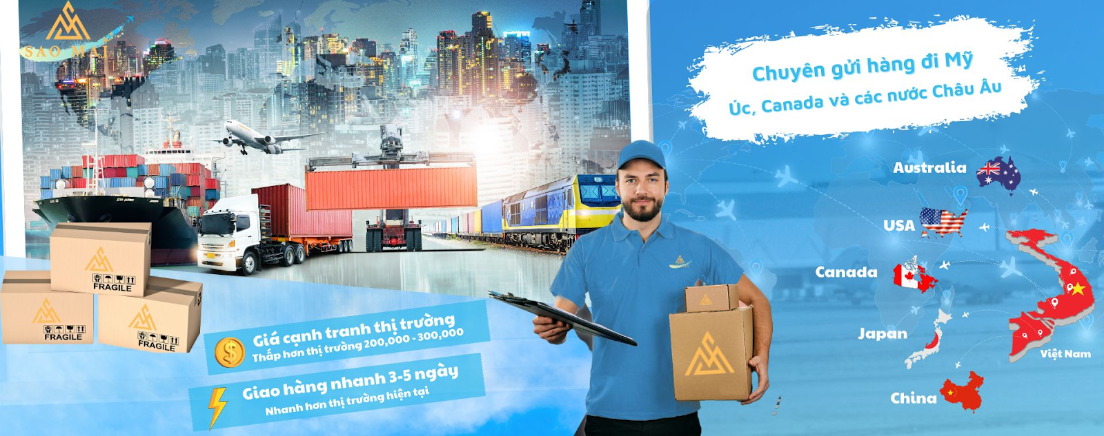 Sao Mai Express - công ty ship hàng đi Mỹ giao hàng nhanh chóng