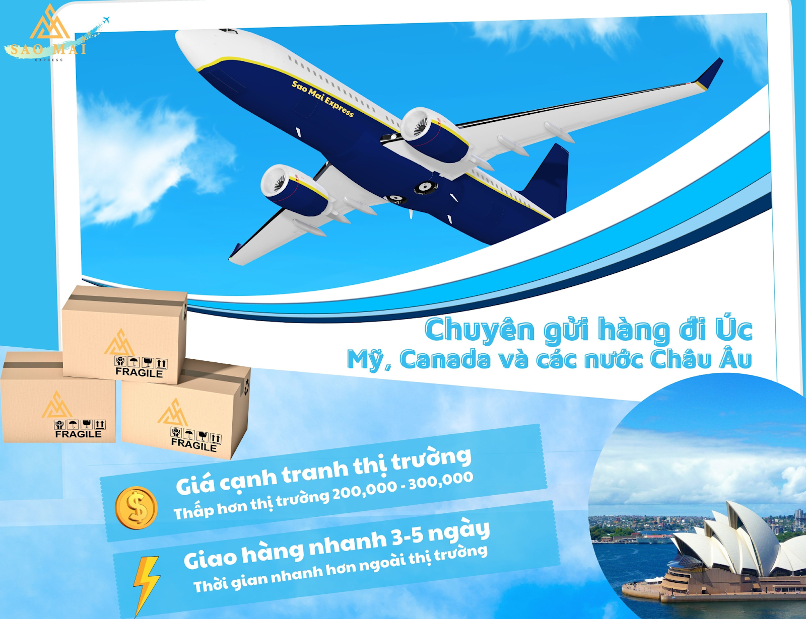 Chi phí gửi hàng đi Mỹ hết bao nhiêu? Lựa chọn công ty uy tín, giá tốt như Sao Mai Express để tối ưu chi phí ship hàng đi Mỹ 